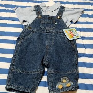Overalls Set with Wrangler button up